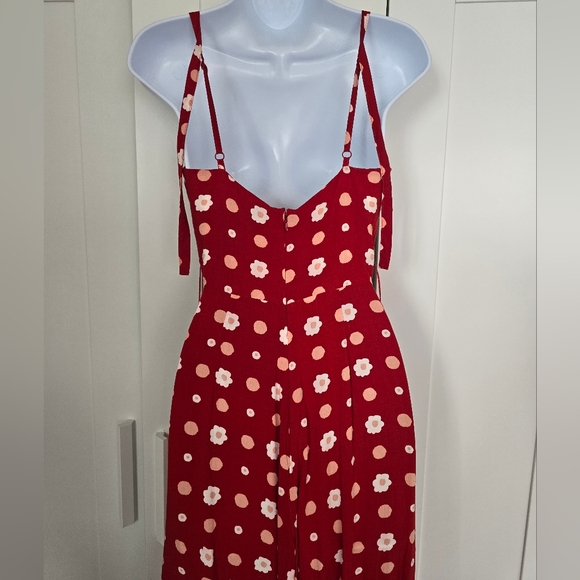 NWOT Rare Collectif Bright & Beautiful Jayleen Jumpsuit in Red Floral Dots - Picture 9 of 12